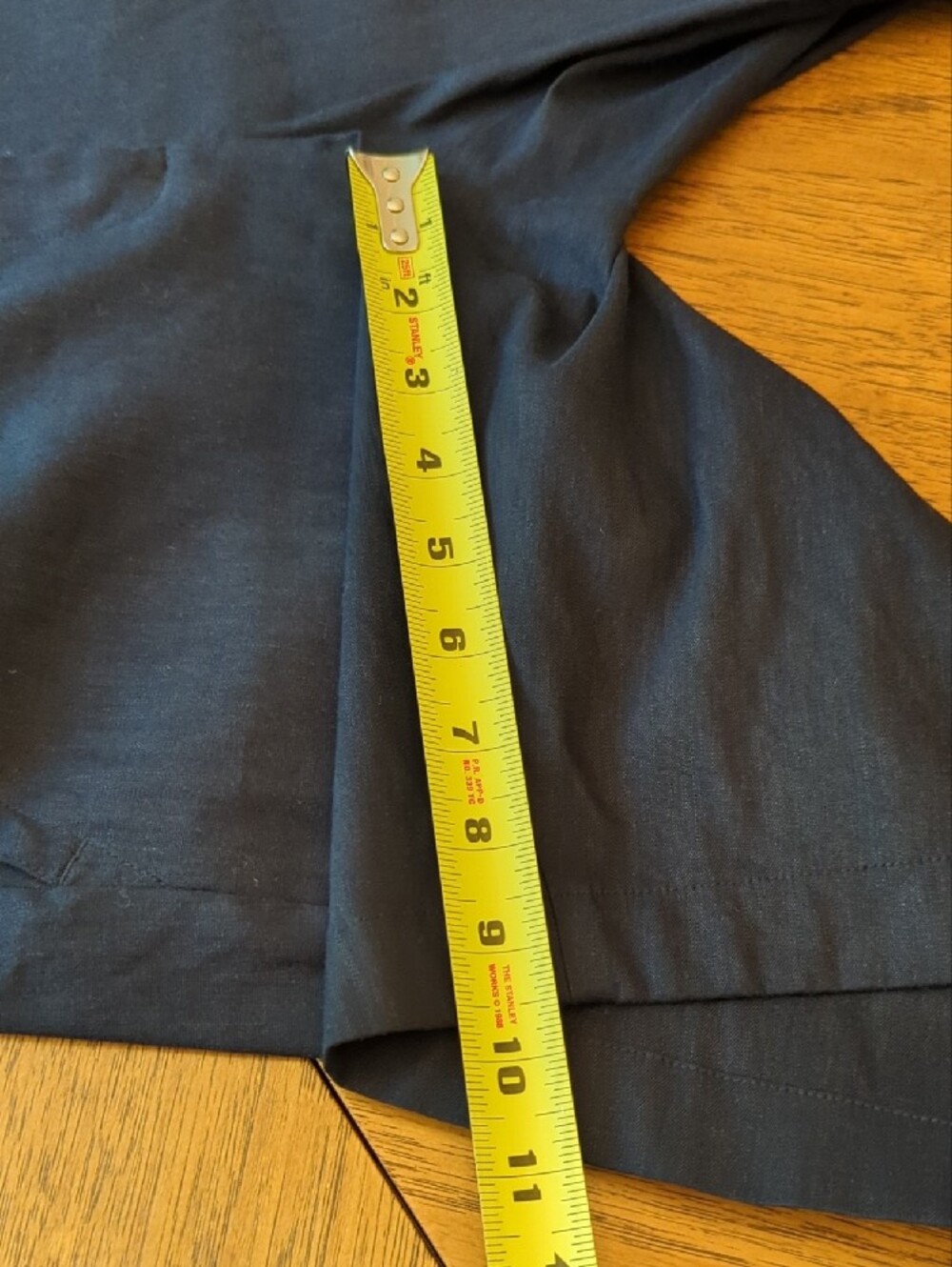 J. Jill Women's Dark Navy Blue Tailored Bermuda Linen Shorts with Button Details - Picture 8 of 8